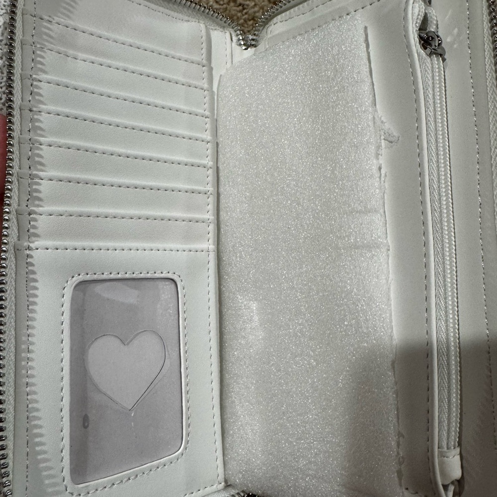 Loungefly Sparkling White Sequin Wallet with Bow - Picture 5 of 5